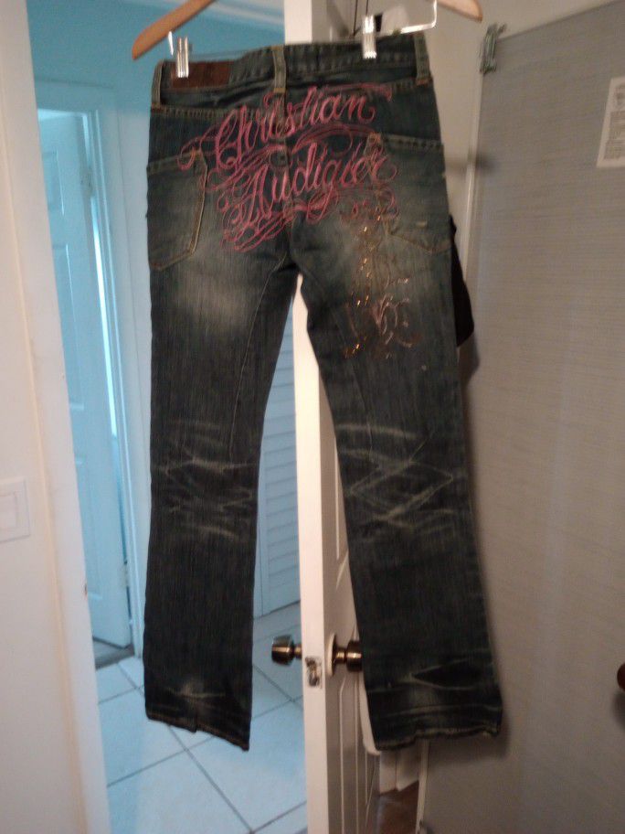 Christian Audigier Denim Boot Cut Jeans