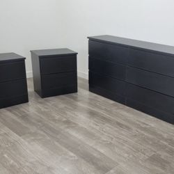 Dresser And 2 Nightstands - Cómoda Y 2 Mesitas De Noche 