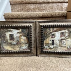 Gentle Palms and Wine Framed Art Prints (2) By Ruane Manning 