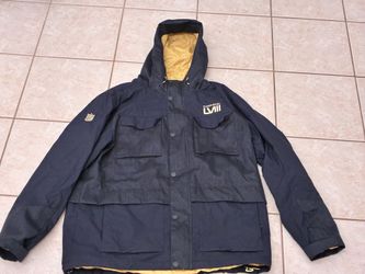 Super Bowl LVIII NFL Hooded Jacket Mens Large Full Zip Black Gold Las Vegas 2024
