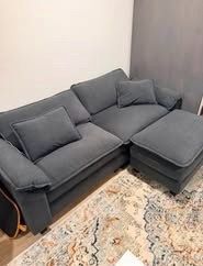 Sectional Sofa, Comfy Deep Cloud Couch with Ottoman