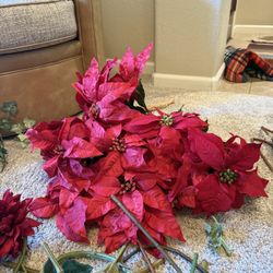 Red Flowers And White Vase Decos