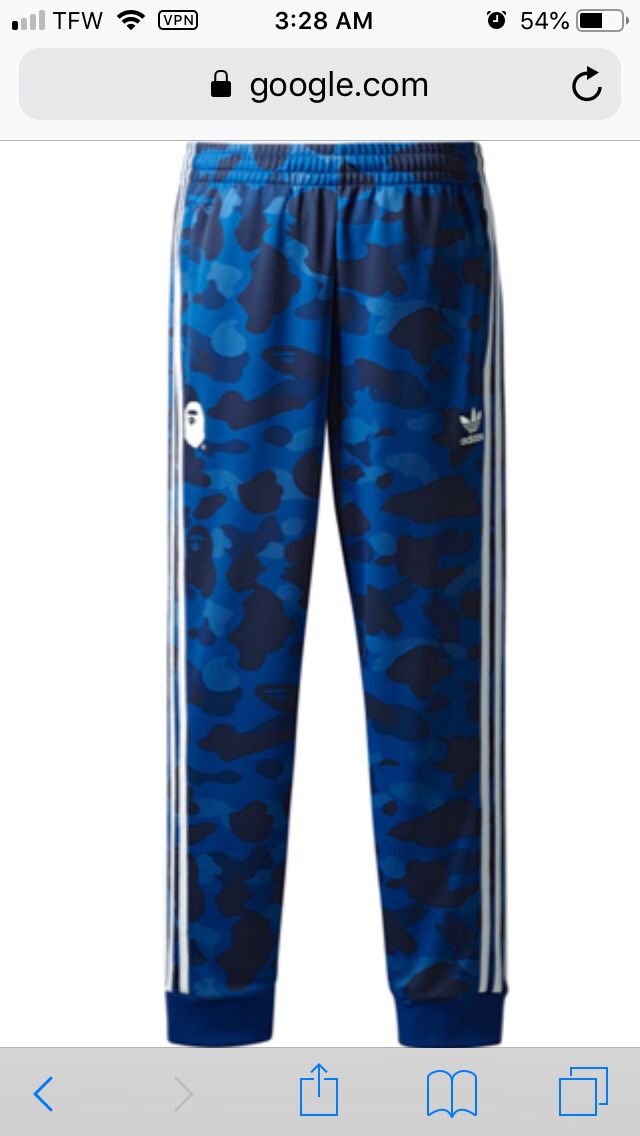 Bape Adidas Adicolor track pants blue for in Shelbyville, TN - OfferUp