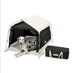 Dog Tent Cotton Fabric, Aluminum Poles and Camping Mat, Outdoor Weatherproof, Dog House Outdoor, Bre