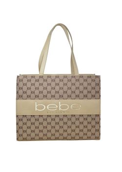 Brand NEW Bebe Los Angeles Logo Serena Large Jacquard Bag