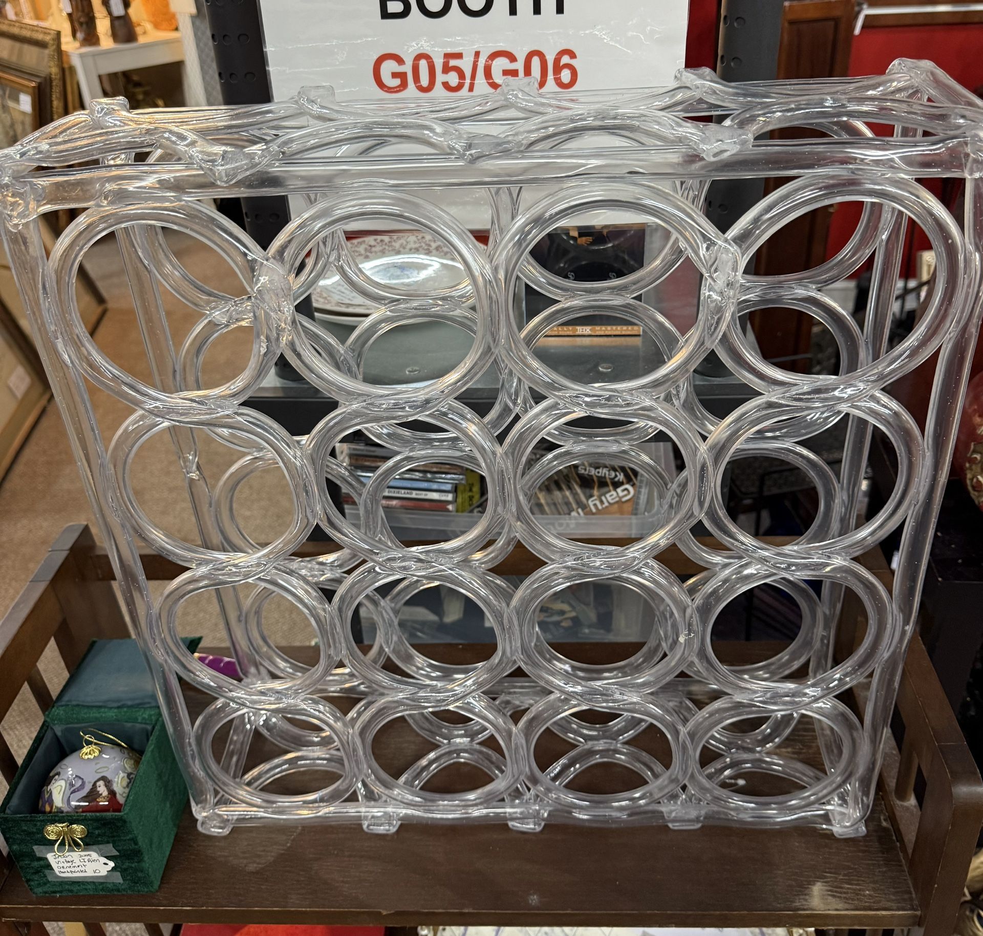 Lucite wine rack 
