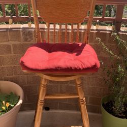 Two Solid Oak Handcrafted bar stools