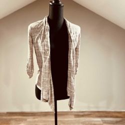 Tan and White Cardigan- Small
