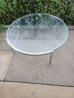 Heavy duty glass and chrome coffee table