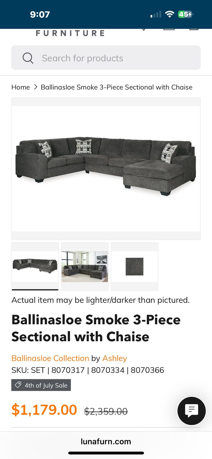 L Shape Sectional