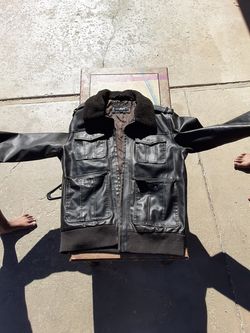 Leather aviator jacket