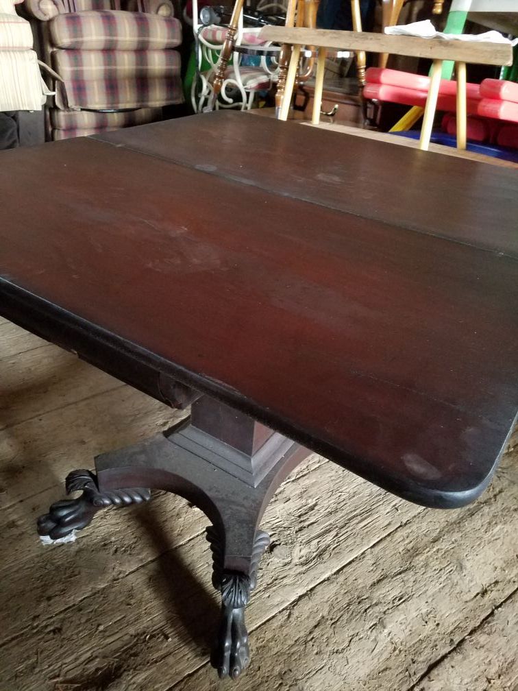 Empire antique claw foot game table