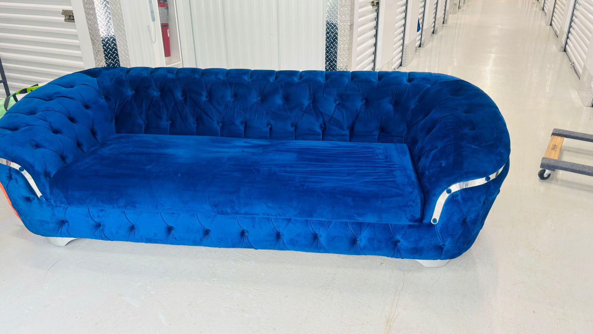 Blue Velvet Chesterfield Style Sofa