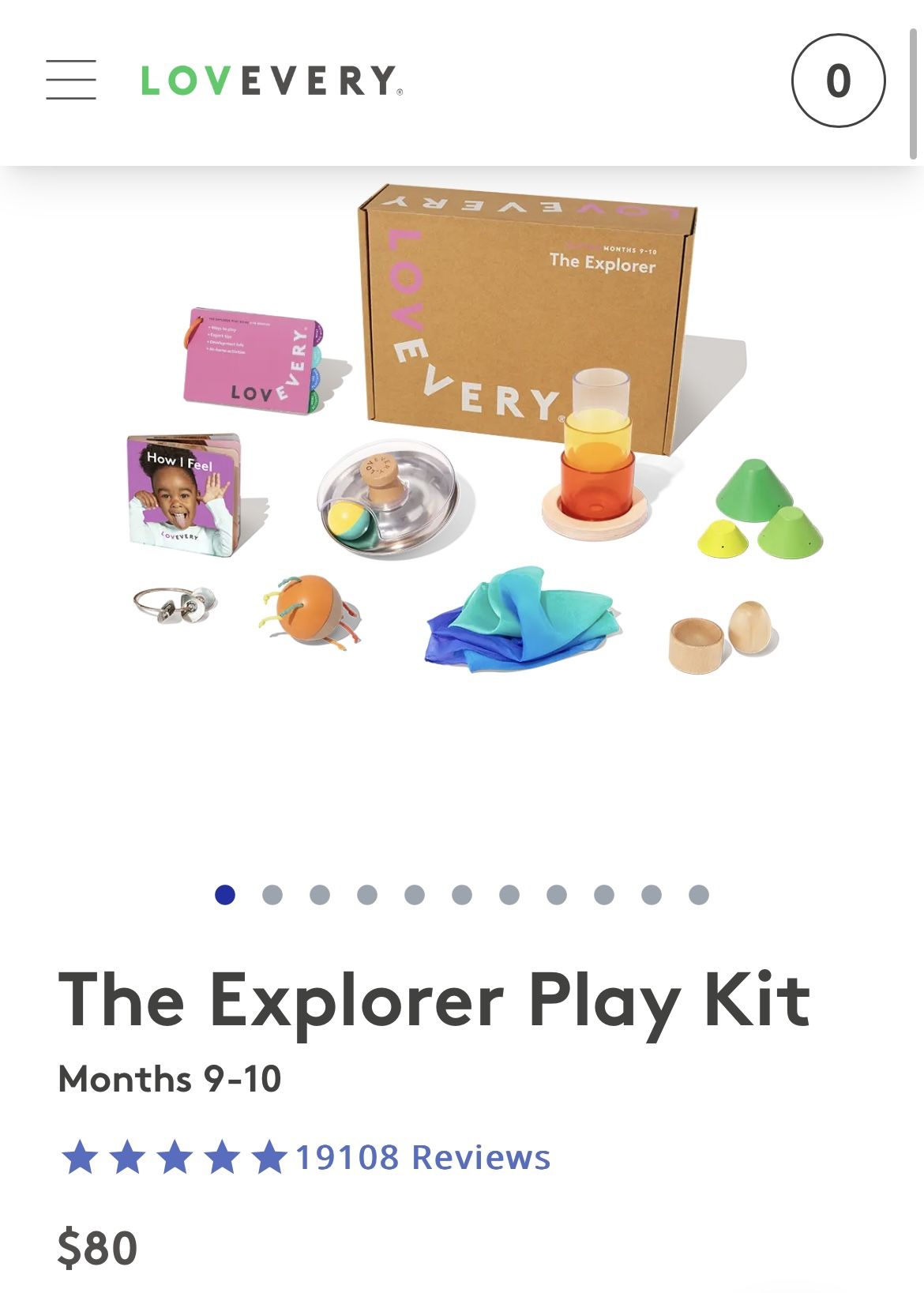 Lovevery The Explorer Play Kit Months 9-10