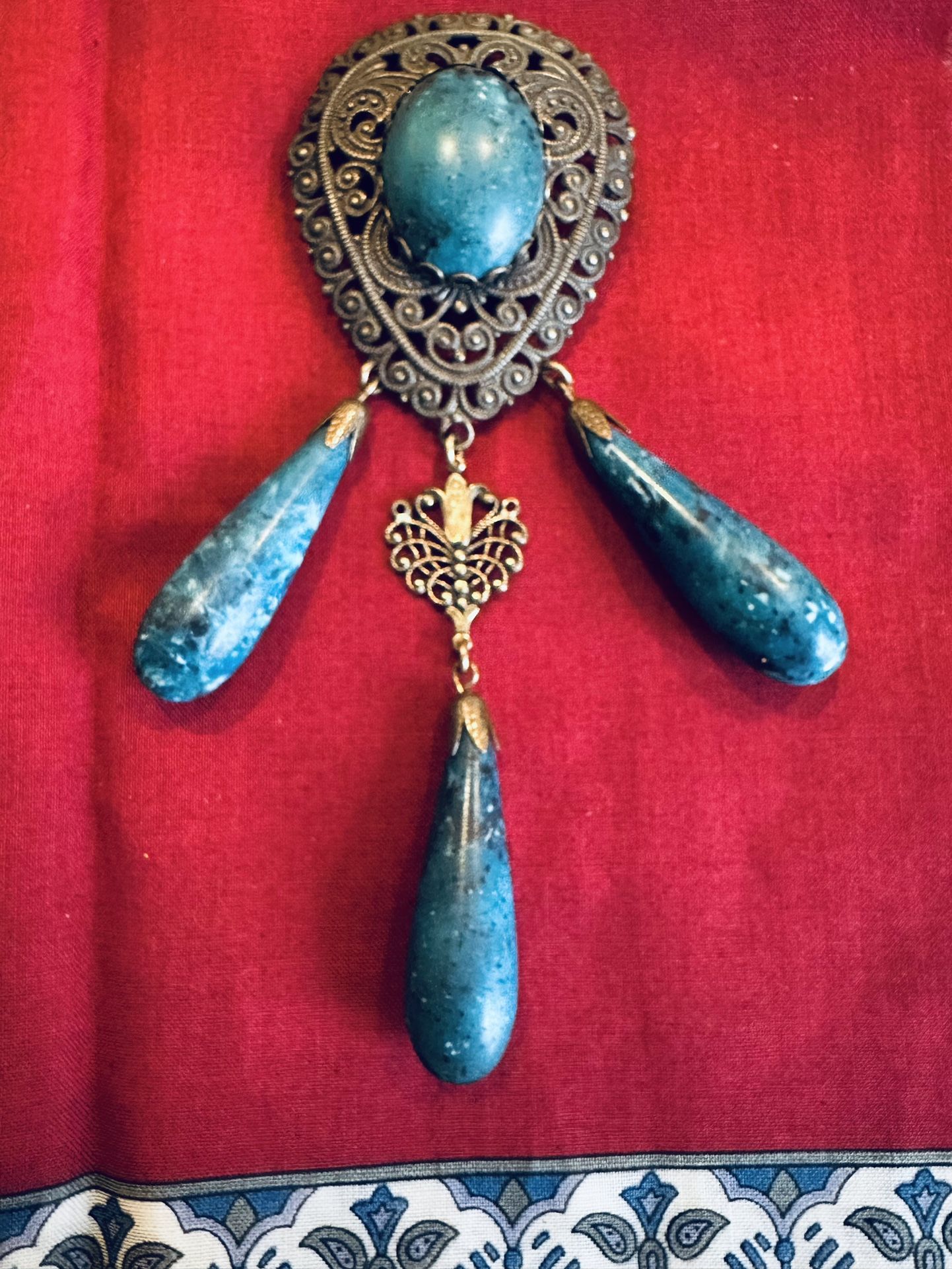 Very Rare Vintage Miriam Haskell Large Brooch