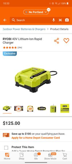 Ryobi 40 Volt Rapid Charger