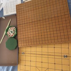 Japanese strategy game 1960 s vintage called go. Chip go-board game puzzle from Japan IGO 