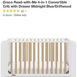 Graco Read-with-Me 4-in-1 Convertible Crib with Drawer