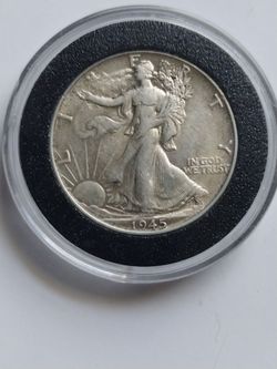 1945 walking Liberty half dollar vf