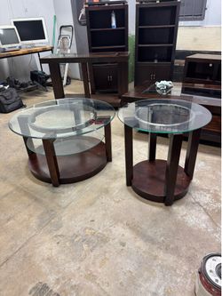 Modern glass coffee table set