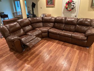 Faux leather sectional couch