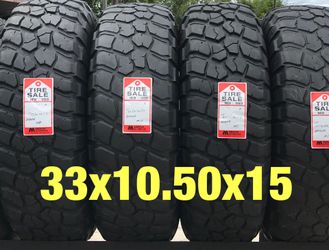 4 used tires 33x10.50x15 BFGoodrich MT