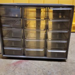 Gray small parts drawers organizer