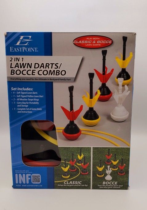 EastPoint Sports 2 in 1 Lawn Darts & Bocce Darts Combo Set Backyard Outdoor Game
