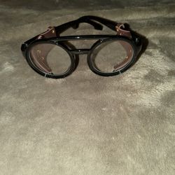 Brown, Gold, And Black Round Frame Fashionable Glasses 