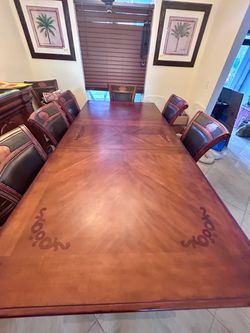 Thomasville Wood Dining Table with 8 Chairs