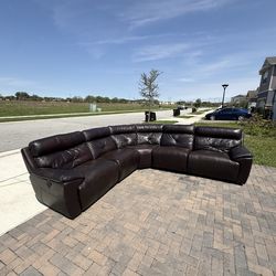 🛋️Real Leather Sectional Couch