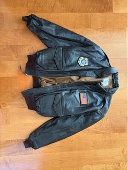 Leather flight jacket