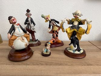 Vintage Clown Figurines Collection Set of 5