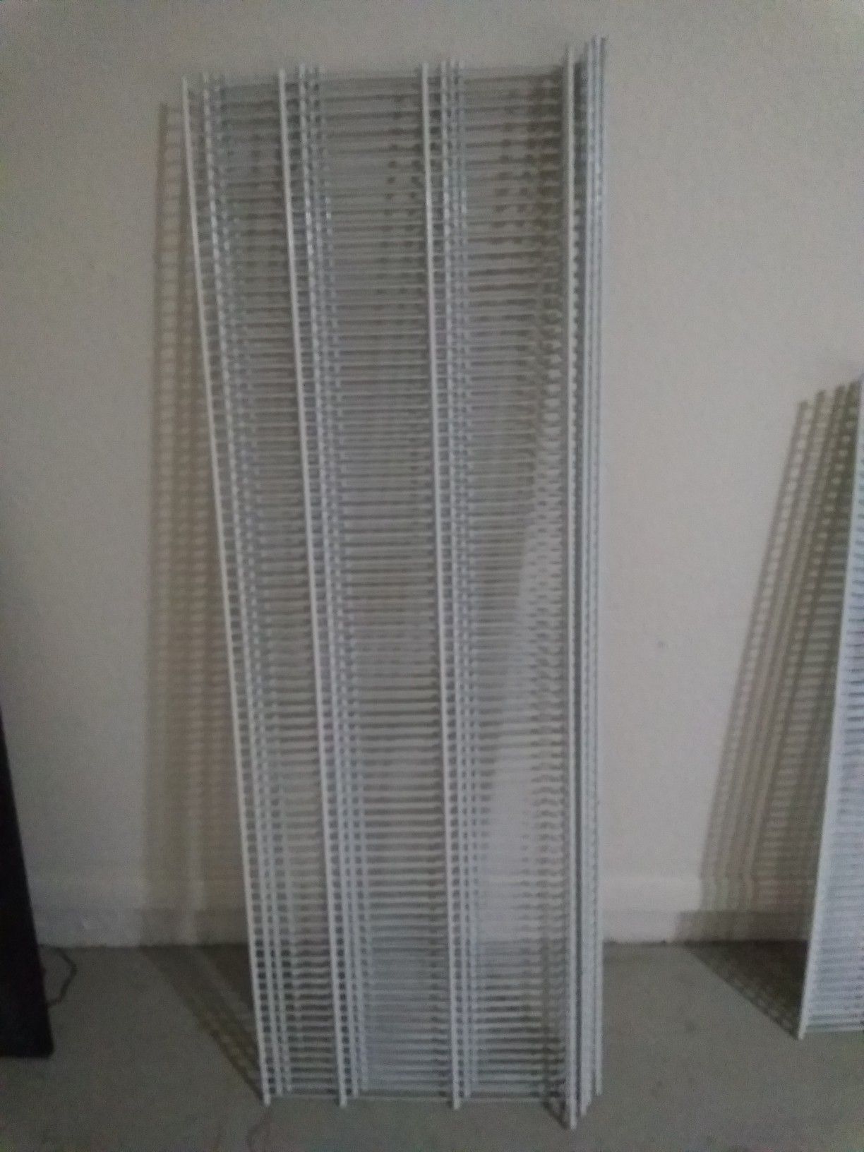 Metal shelves with hardware