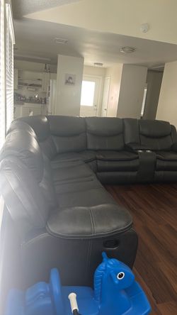 Sectional leather couch