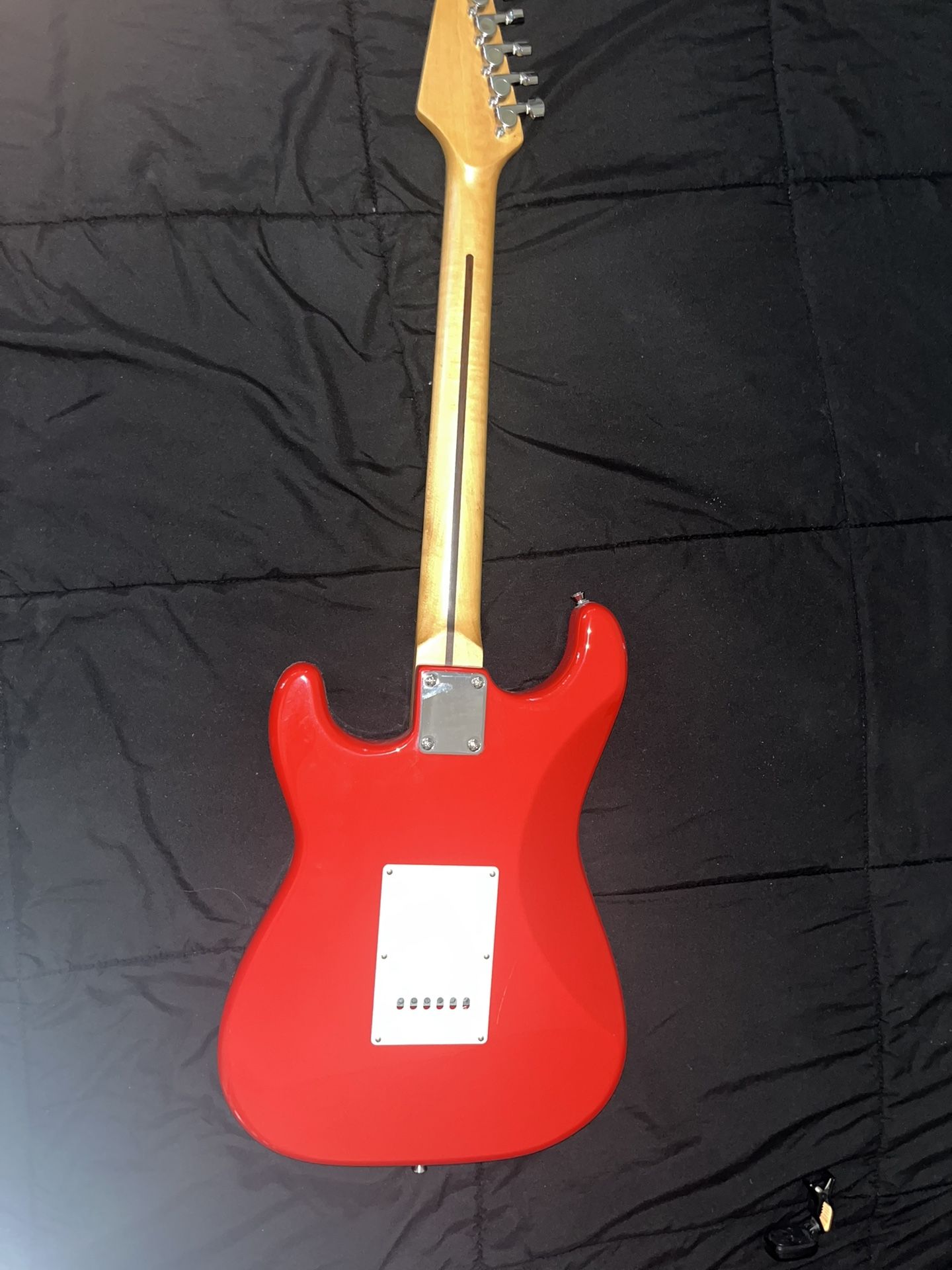 Red And Off White Fender Starcaster + Amp