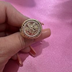 14k Gold Centenario Inspired Ring