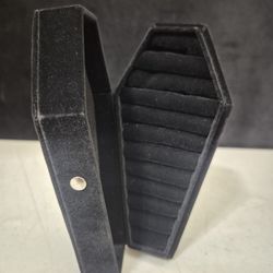Coffin Ring Case, RegalRose Black Velvet Coffin, Travel Jewelry Case