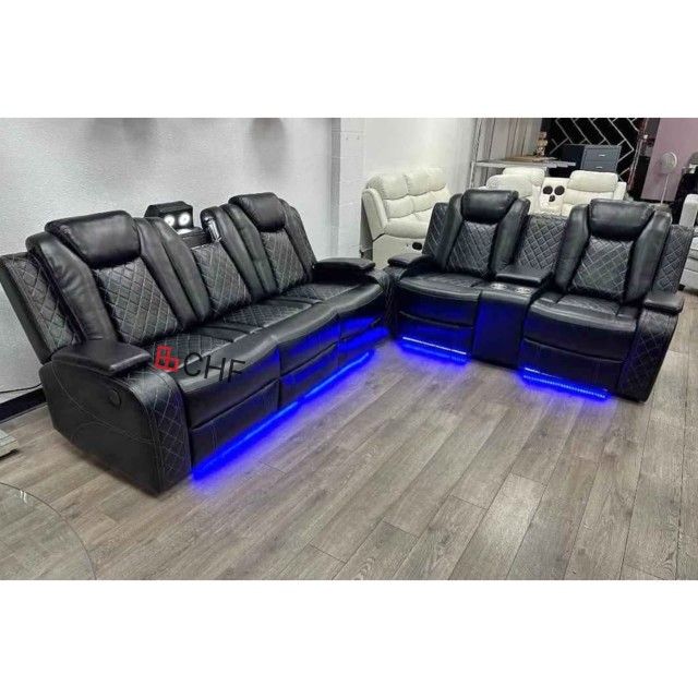 Leather 2 Pc Living Room Reclining Sofa And Loveseat Set - Limited Time Offer
