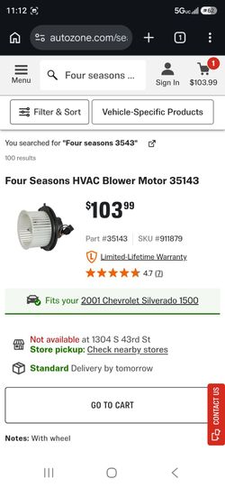 Four Seasons HVAC Blower Motor