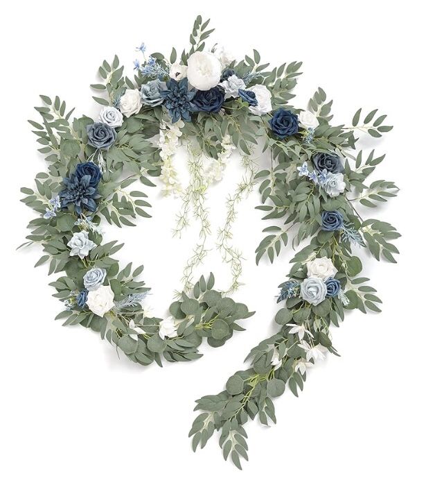 Ling’s Moment Dusty Blue Wedding Garlands – 2×9ft + 2×6ft