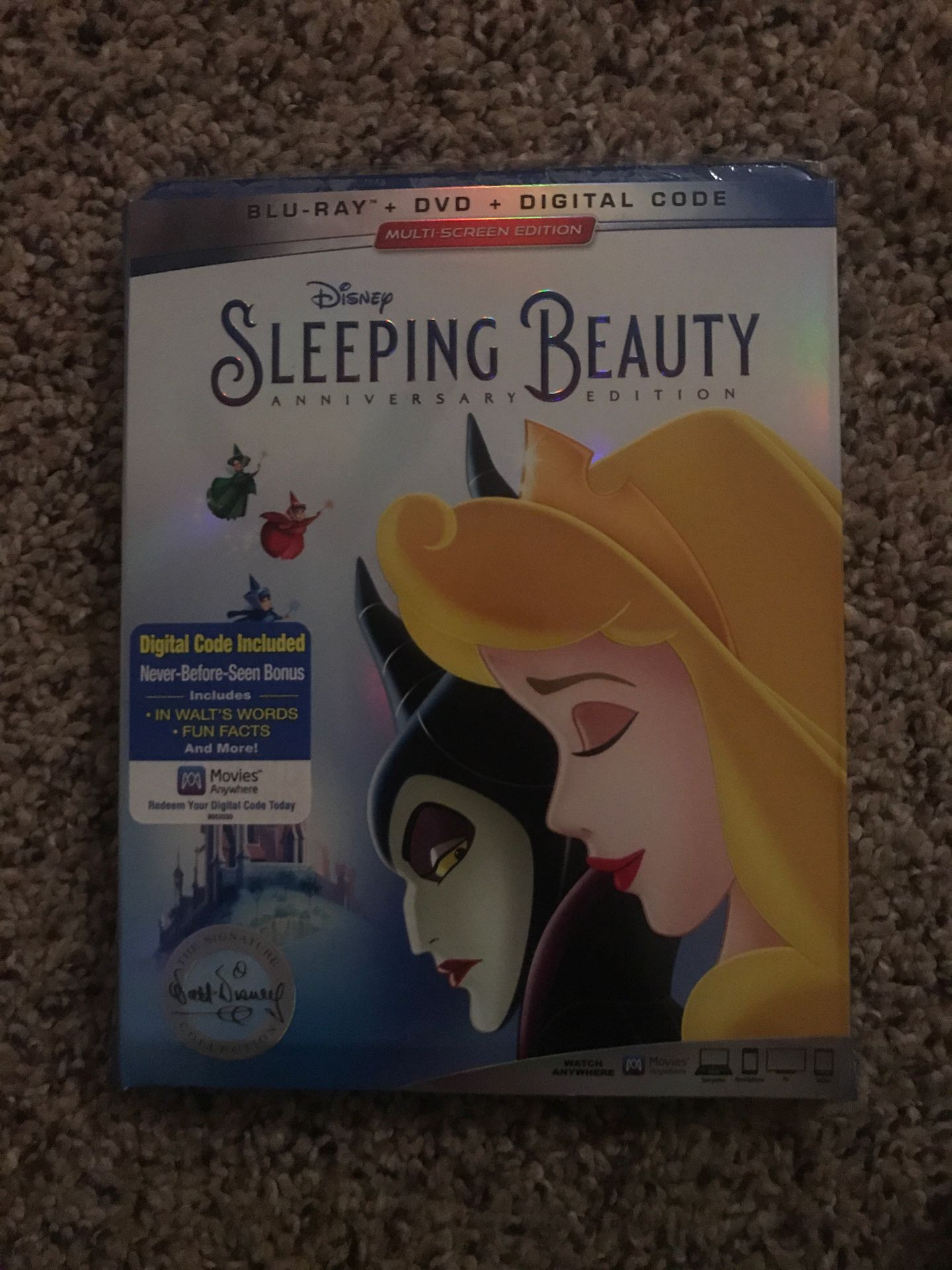 Disney’s Sleeping beauty BLU RAY DVD DIGITAL CODE NEW UNOPENED