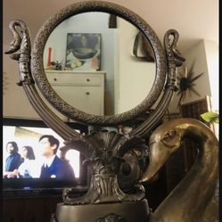 Vintage Art Noveau Bronze bohemian antique style vanity mirror