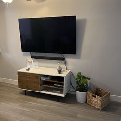 Wood And White Tv Stand 