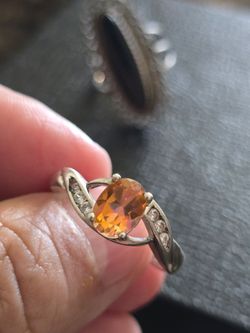 Vintage Citrine 925 ring  size 10