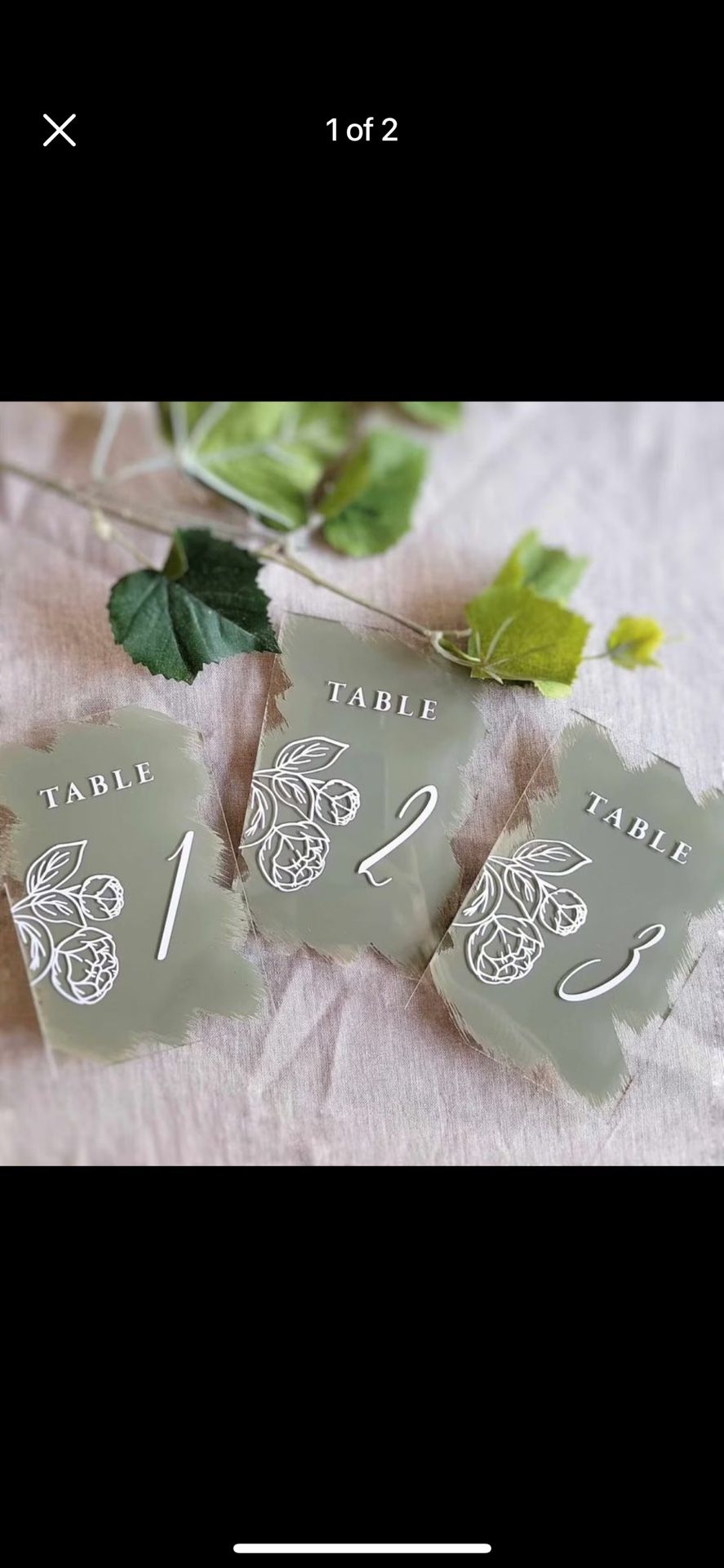 Acrylics Table Numbers with Floral Illustration Illustration