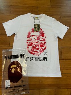 Pink and white Bape tee shirt