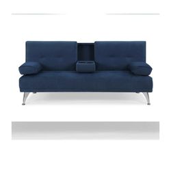 Blue Couch Futon Scratch But Still Like New 