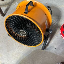 Commercial Electric 16 in. 3-Speed Drum Floor Fan in Orange High Velocity Turbo