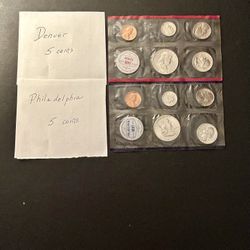 Coins - Uncirculated 1960 Mint Set in Original Packaging - 90% Silver - Total 10 Coins 